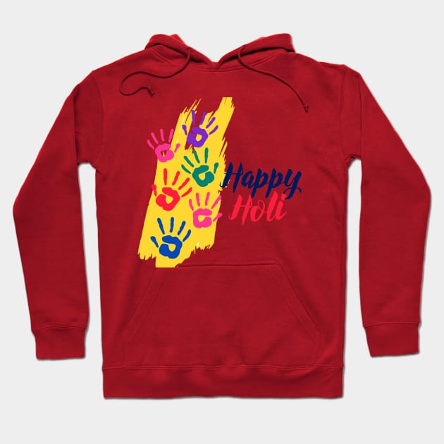 Colorful Hands For Holi Celebration Hoodie by jobieh shop